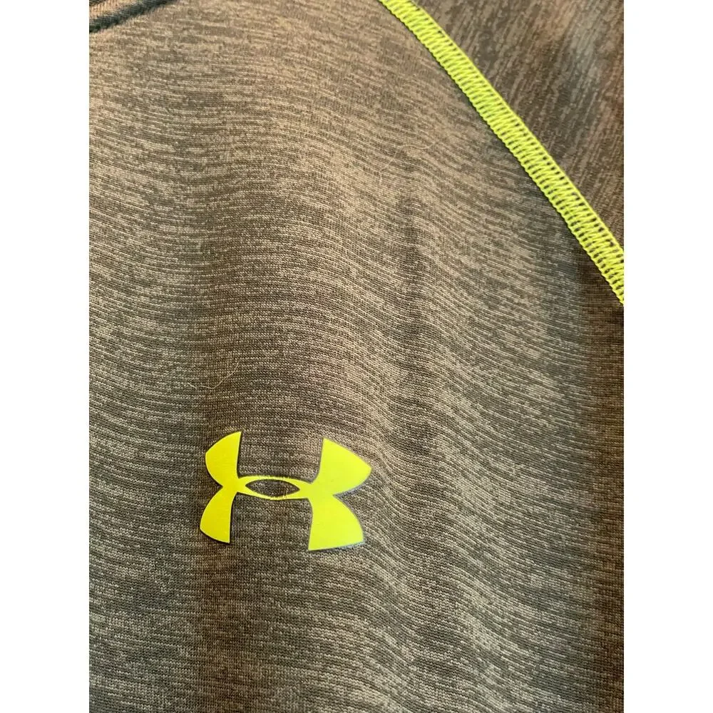 Under Armour Green and Neon 1/4 zip long sleeve Heat Gear Large - Picture 4 of 9